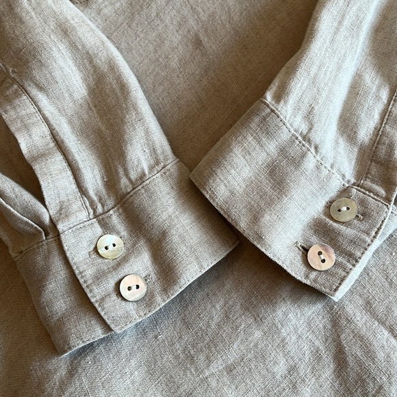 J. Jill Love Linen Women’s Small Lagenlook Asymmetrical V-Neck Tunic Top Relaxed - Picture 8 of 17